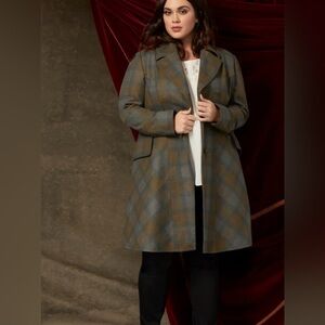 ❤️🏴󠁧󠁢󠁳󠁣󠁴󠁿NWT Torrid Outlander Mackenzie Tartan Plaid Fit & Flare Coat Size 24W❤️